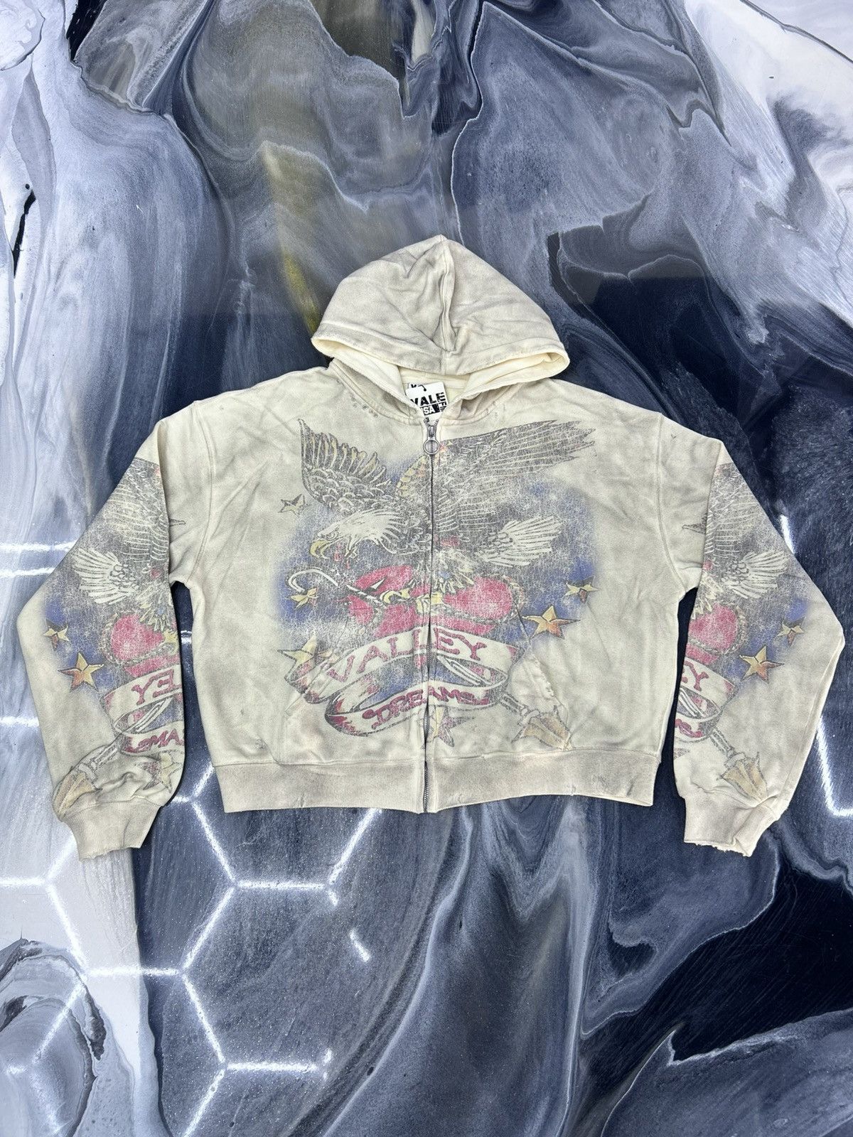 Pre-owned Vale Nostalgia Zip Up Cream Size S In Sand