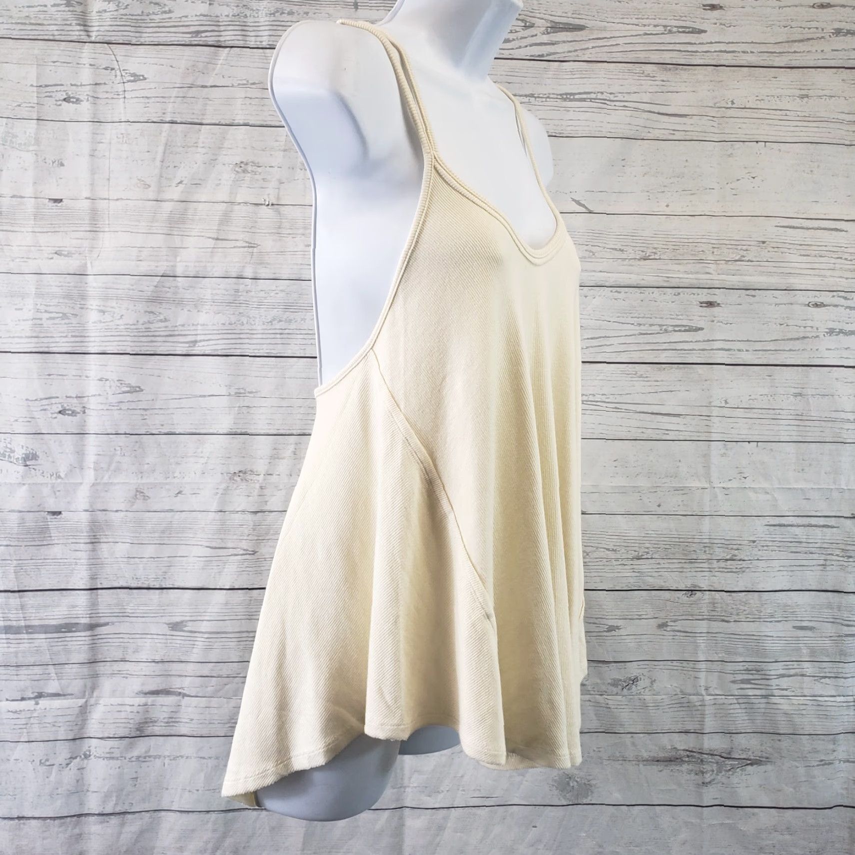 Vintage We The Free Womens Tank Top M Ivory Viscose Blend Sz Medium Rock Your World Size M / US 6-8 / IT 42-44 - 3 Thumbnail