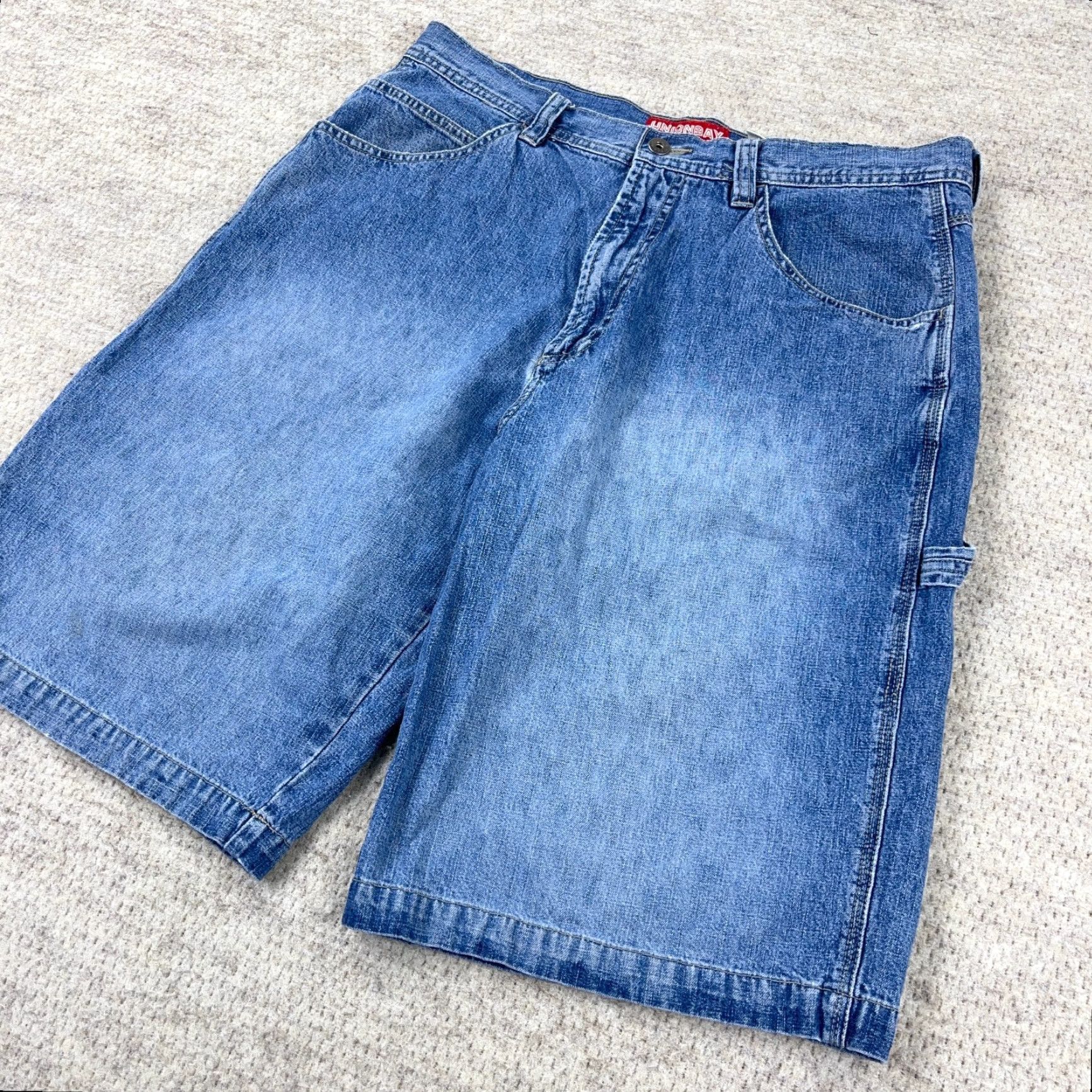 Vintage VINTAGE Unionbay Carpenter Shorts Men 36 Jorts Baggy Skate Workwear Faded Denim Blue 90s Grunge Hip Hop Rockabilly Casual Everyday Mens Size US 36 / EU 52 - 4 Thumbnail
