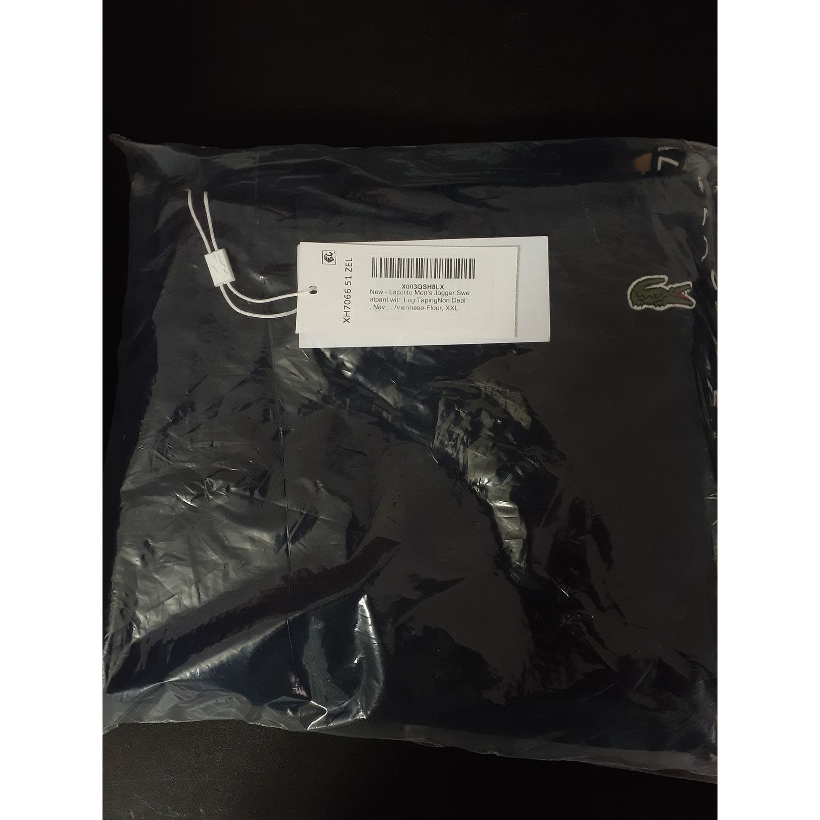Lacoste Lacoste Men's Jogger Sweatpant with Leg Taping Navy Blue XXL Size US 36 / EU 52 - 2 Thumbnail