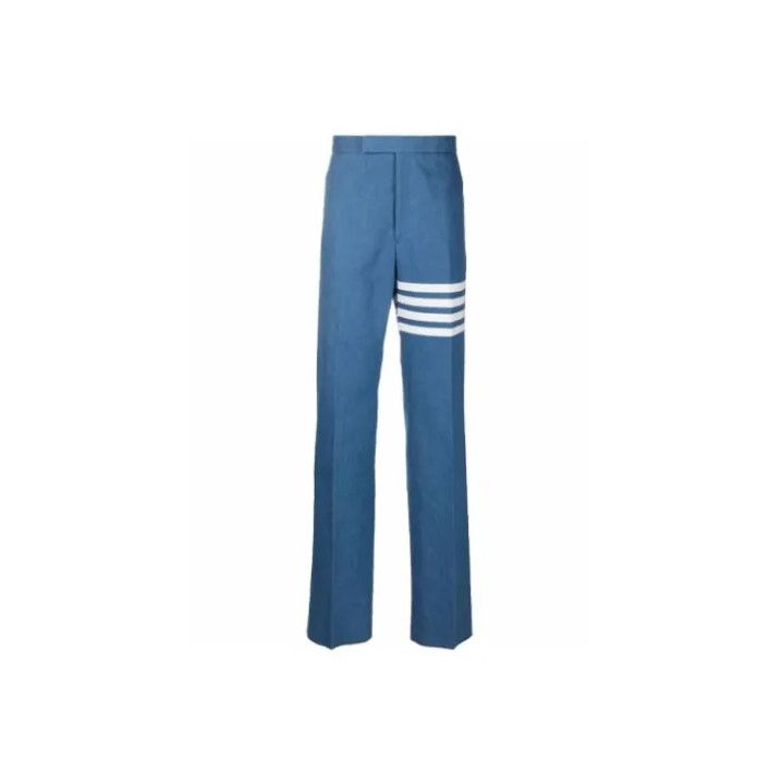 Thom Browne Thom Browne Blue Relaxed Fit Trousers for Men Size US 30 / EU 46 - 1 Thumbnail