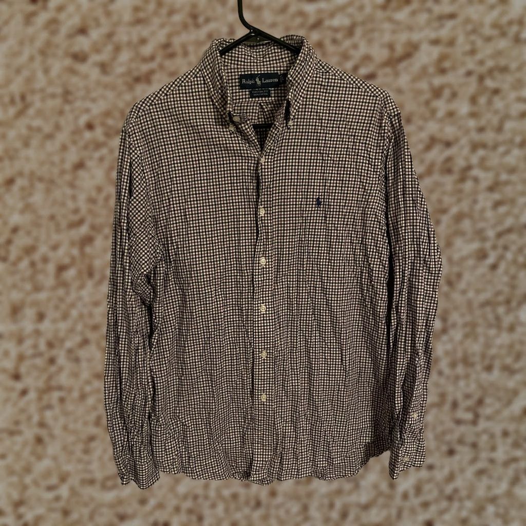 Polo Ralph Lauren Polo Ralph Lauren Shirt Button Up L/S Custom Fit Men's L Purple Black Check Multicolor Size US L / EU 52-54 / 3 - 1 Thumbnail