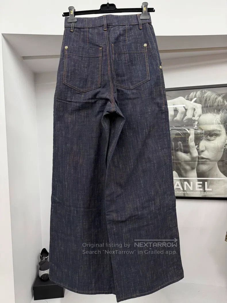 Chanel Chanel Dark blue denim wide-leg trousers Size 42" / US 20 - 3 Thumbnail