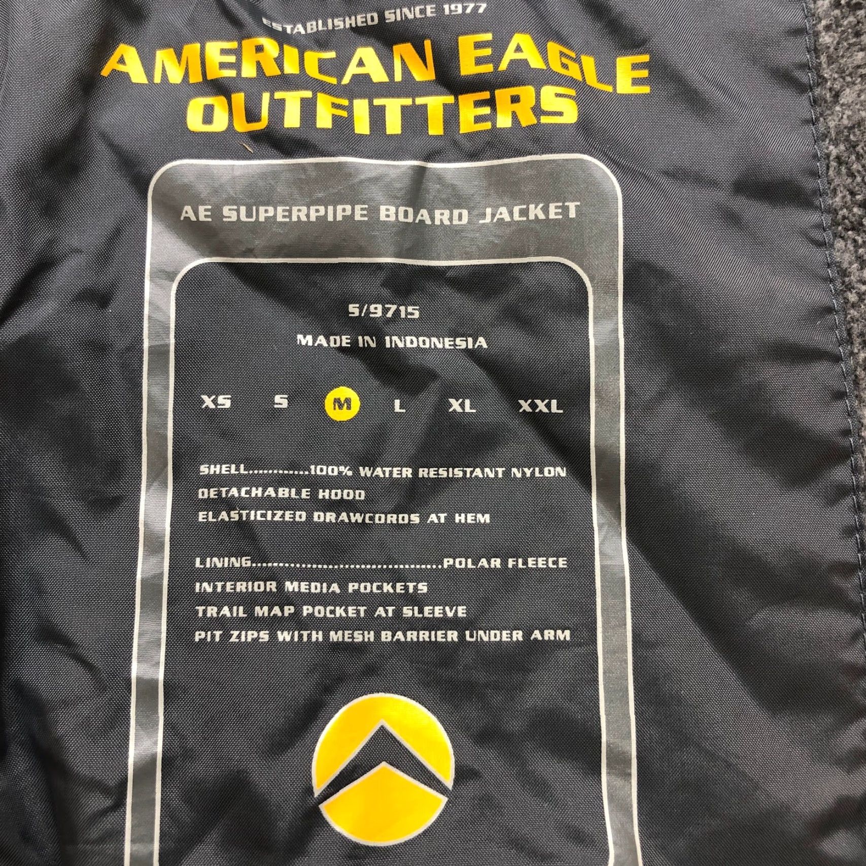 American Eagle Outfitters VINTAGE American Eagle Outfitters AE Superpipe Jacket Ski Snow Medium Mens Yellow Gray Full Zip Pockets 2-Tone Nylon Fleece Lined Winter Winterized Size US M / EU 48-50 / 2 - 4 Thumbnail