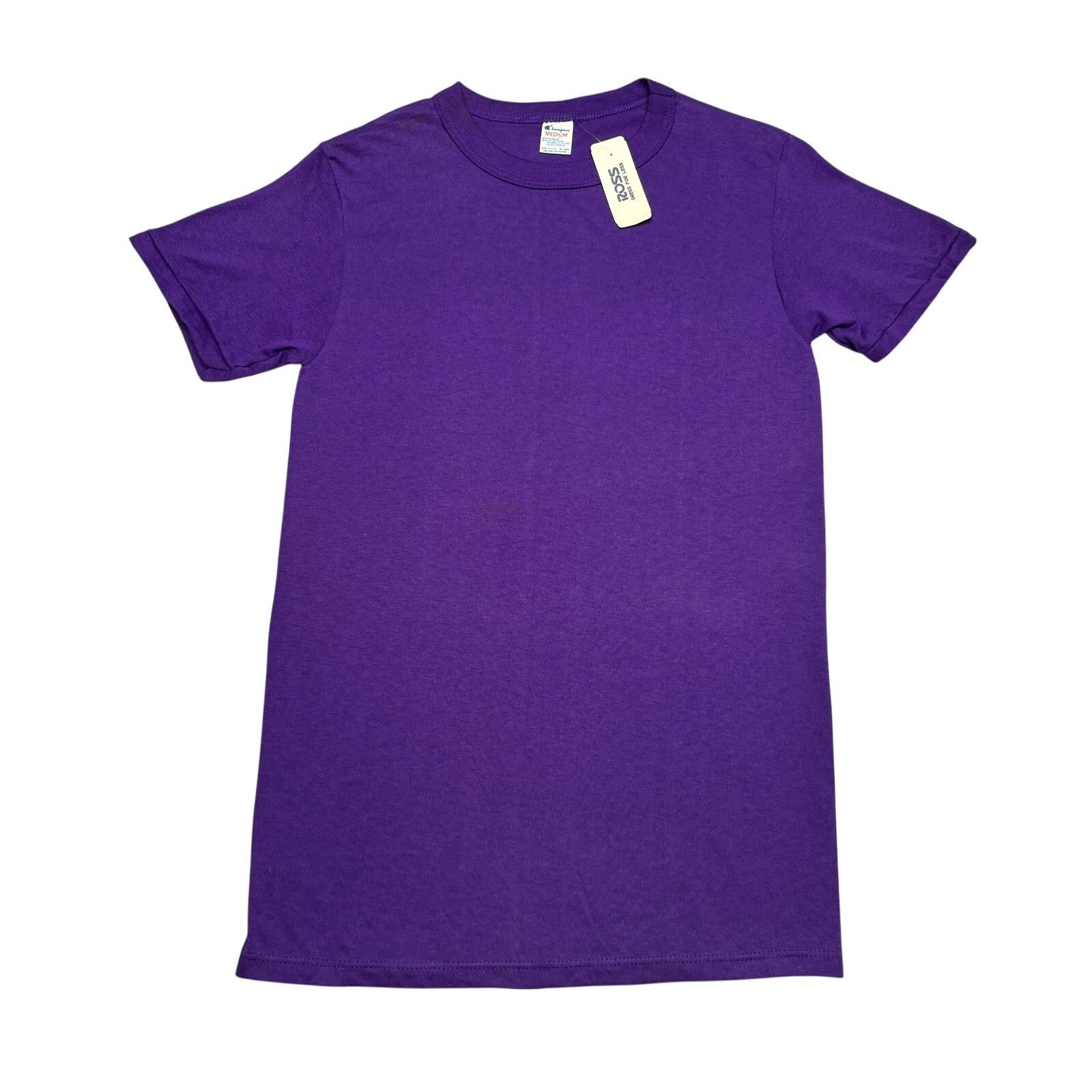 Champion Vintage 80s Champion Blank Tee Shirt Purple Men's Medium Size US M / EU 48-50 / 2 - 1 Thumbnail
