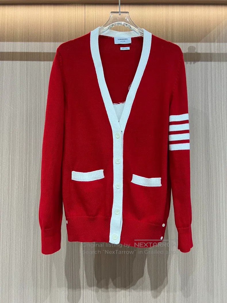 Thom Browne Thom Browne Red retro dog knit cardigan Size M / US 6-8 / IT 42-44 - 4 Thumbnail