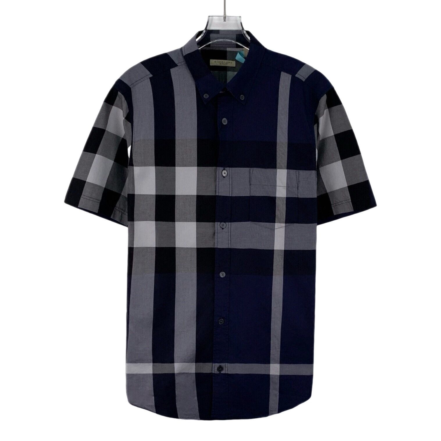 Burberry Burberry Brit Navy Check Short Sleeve Shirt S Size US S / EU 44-46 / 1 - 1 Thumbnail