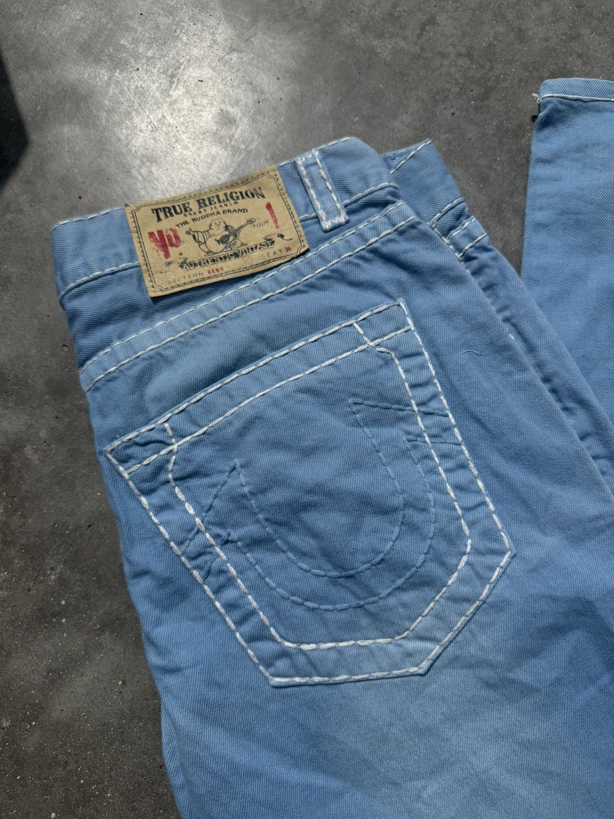 True Religion True Religion Baby Blue Streetwear rare hype denim jeans Size US 36 / EU 52 - 2 Thumbnail