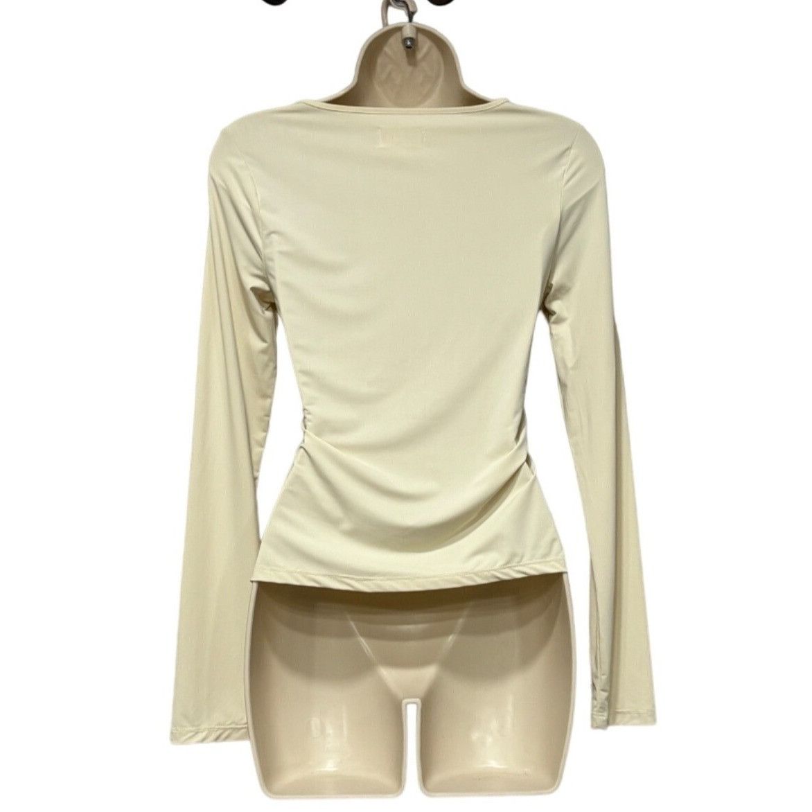Other Open Edit Ruched Side Long Sleeve Top in Ivory Dove, Sz. S Size S / US 4 / IT 40 - 4 Thumbnail