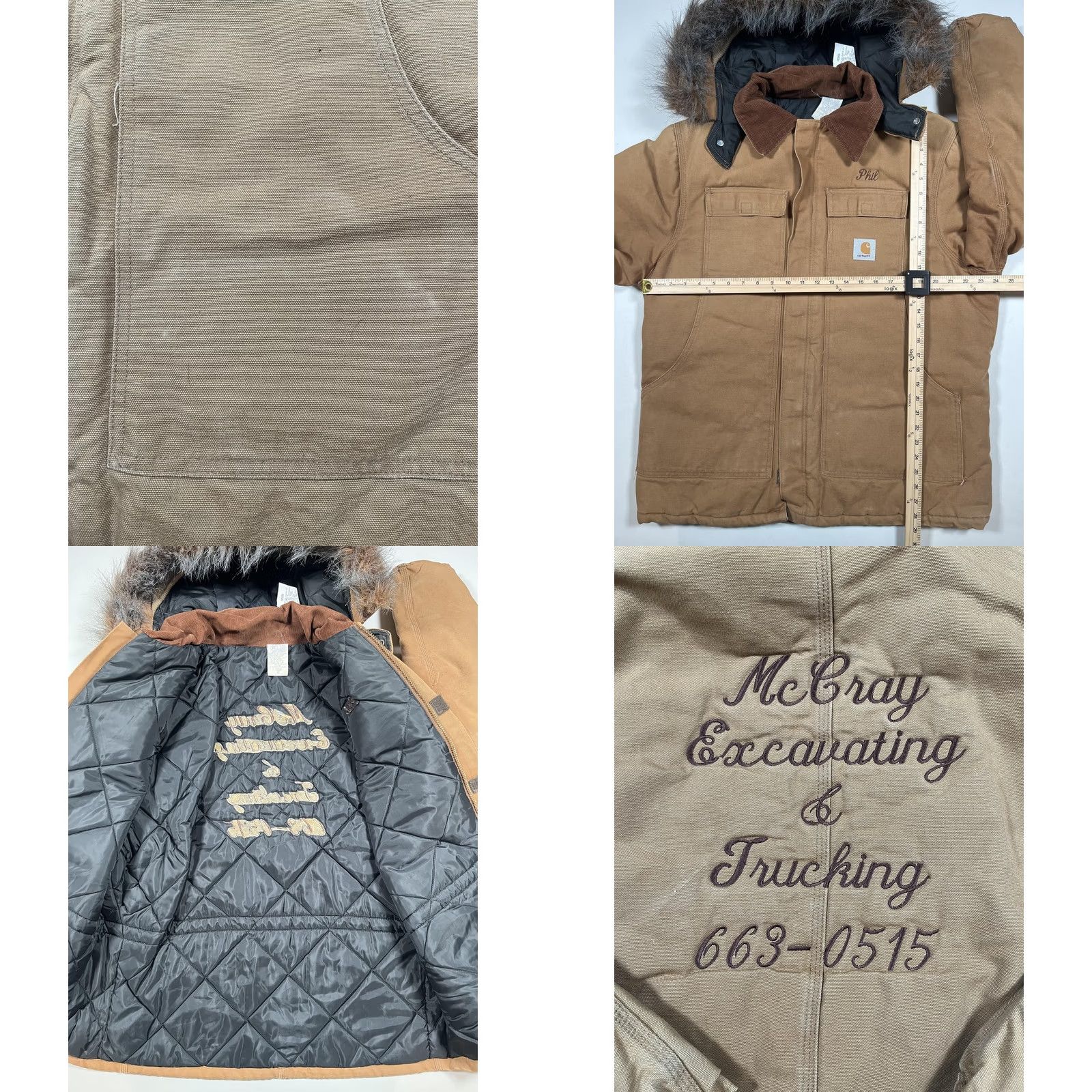 Carhartt VINTAGE Carhartt Coat Mens 46 Brown Canvas Hooded Insulated Fur Trim Parka USA Size US S / EU 44-46 / 1 - 8 Thumbnail
