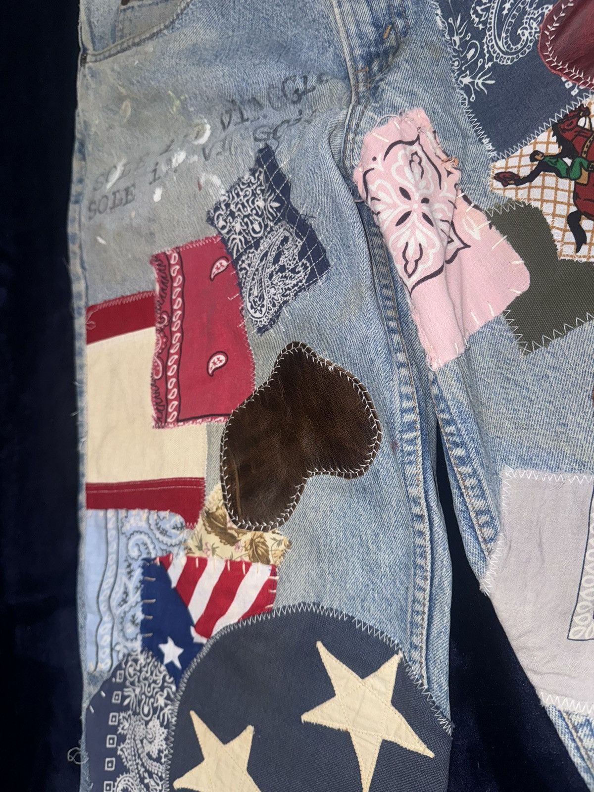 Other Sole In Viaggio Patchwork Levi’s Pants Size US 34 / EU 50 - 6 Thumbnail