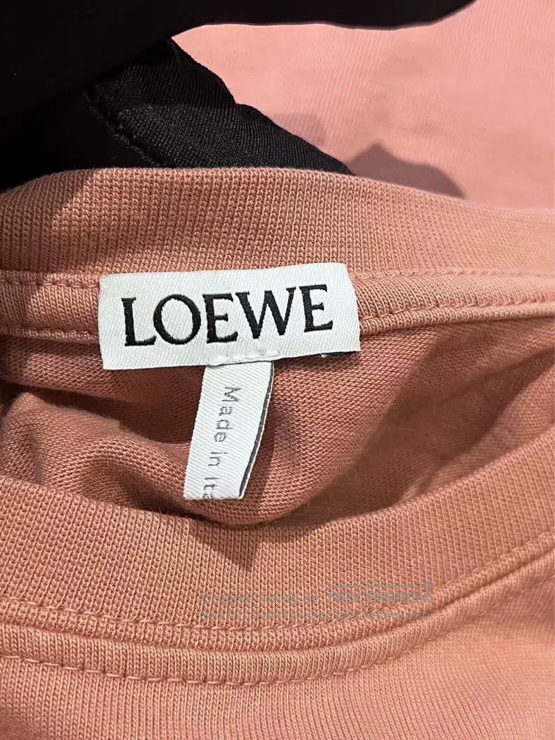 Loewe Letter Logo Embroidered Pattern Round Neck Short Sle