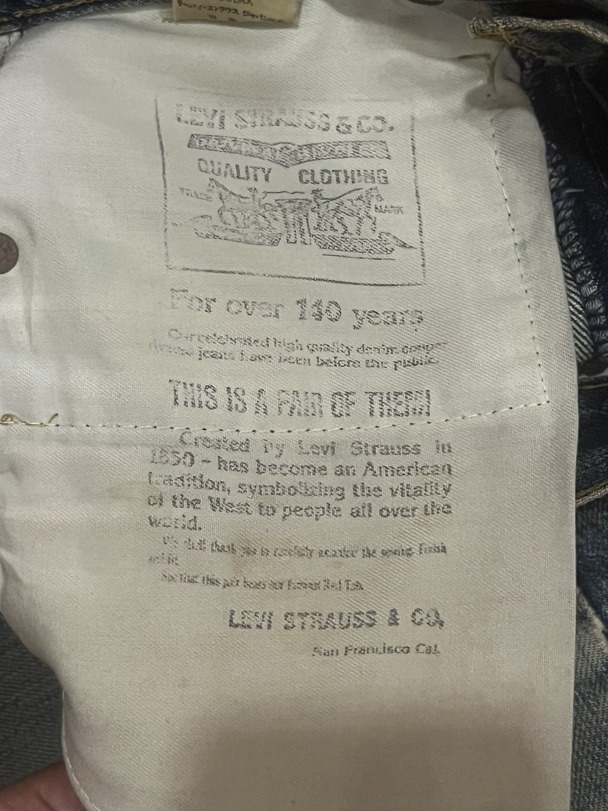 Levi's Levi’s 503BXX Big E Blue Mud Washed Distressed Selvedge Jean Size US 29 - 20 Thumbnail