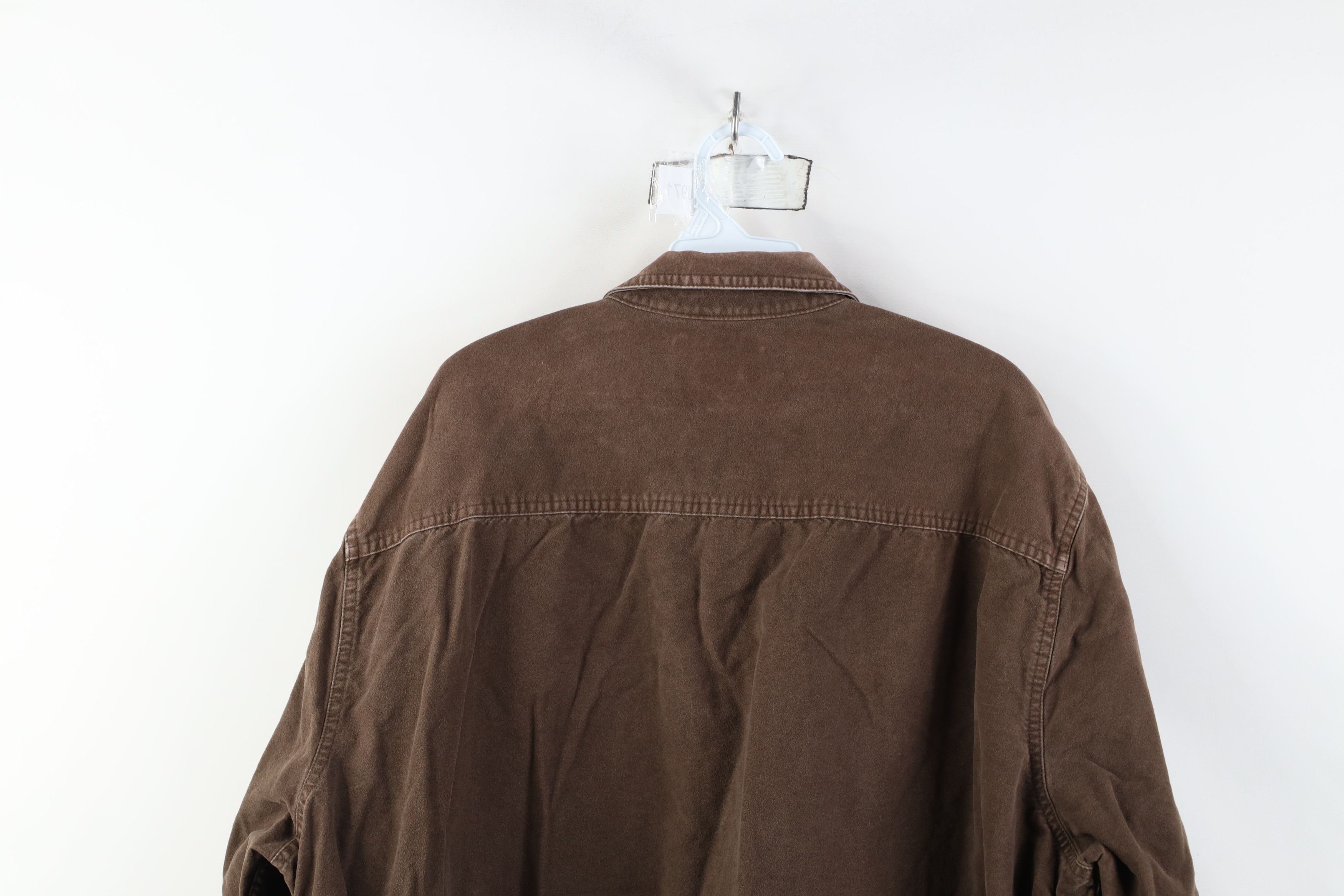 Vintage Vintage 90s Y2K Streetwear Chamois Coth Button Shirt Brown Size US XXL / EU 58 / 5 - 16 Thumbnail