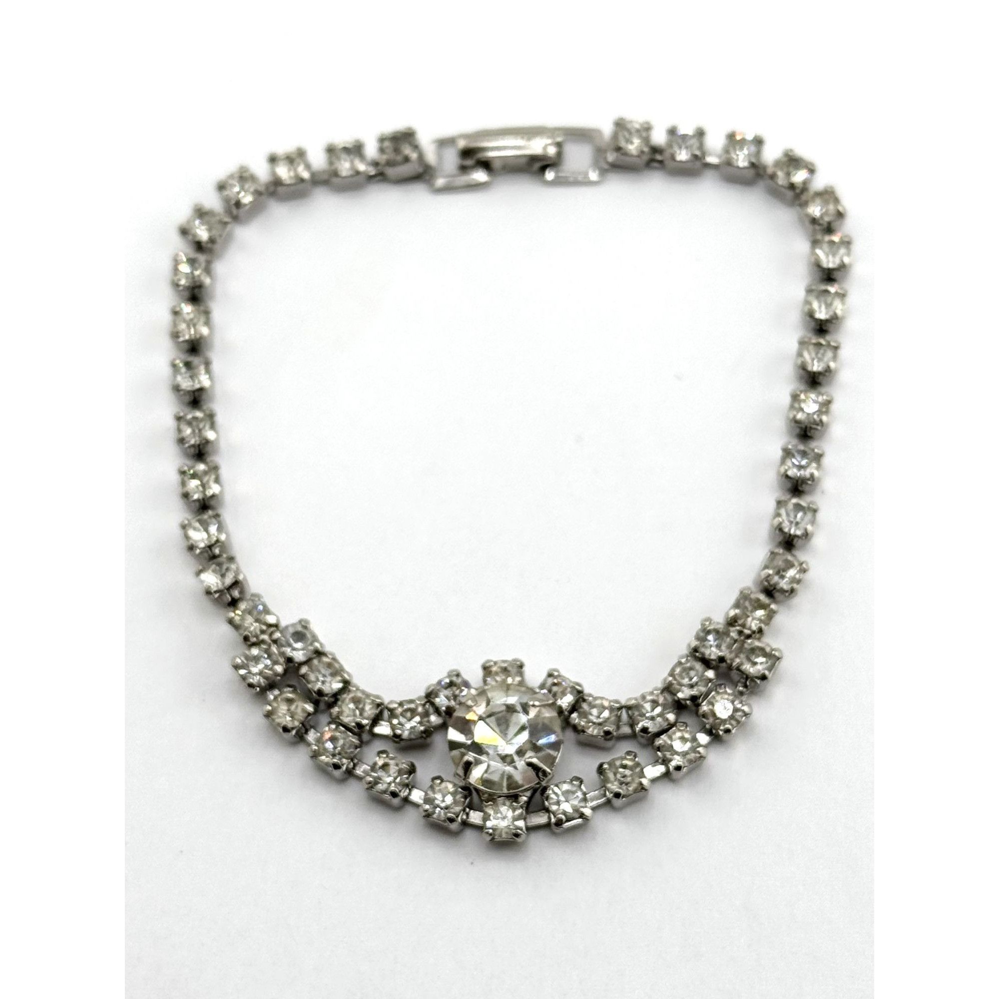 Vintage Vintage glass rhinestone bracelet Size ONE SIZE - 1 Thumbnail