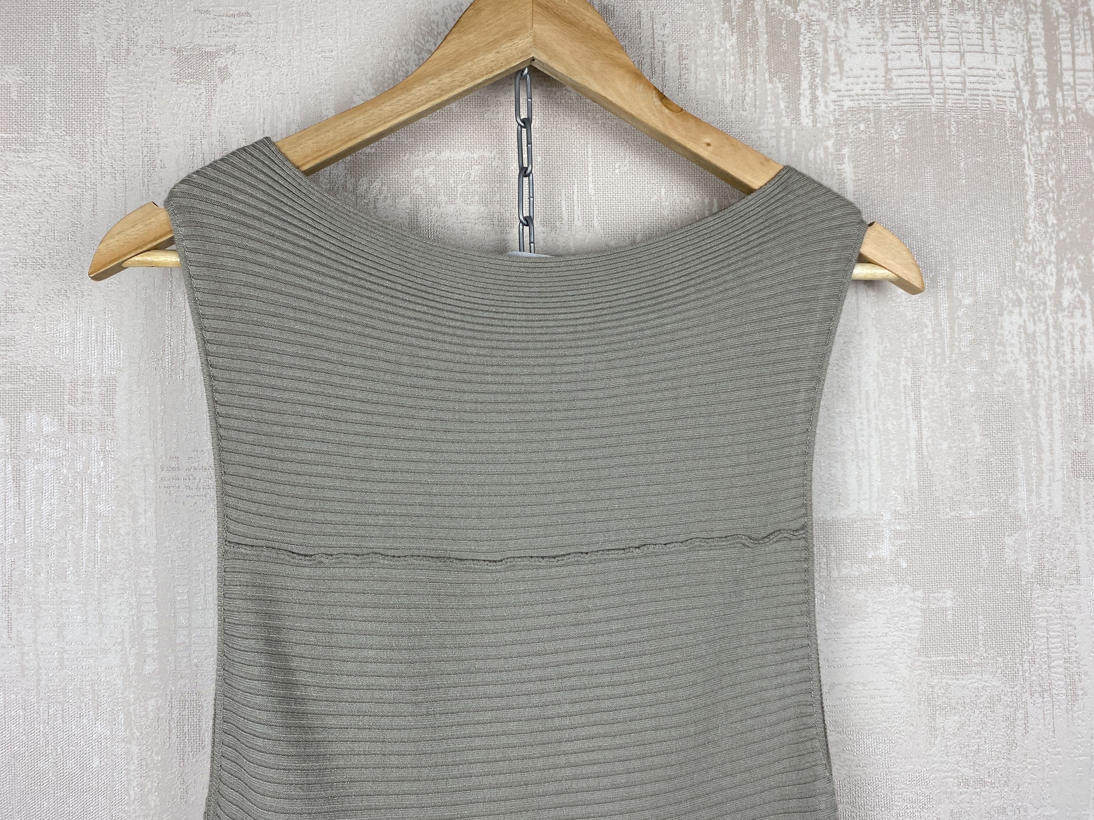 Sarah Pacini Sarah Pacini Beige Textured Knit Sleeveless Midi Dress Size ONE SIZE - 6 Thumbnail