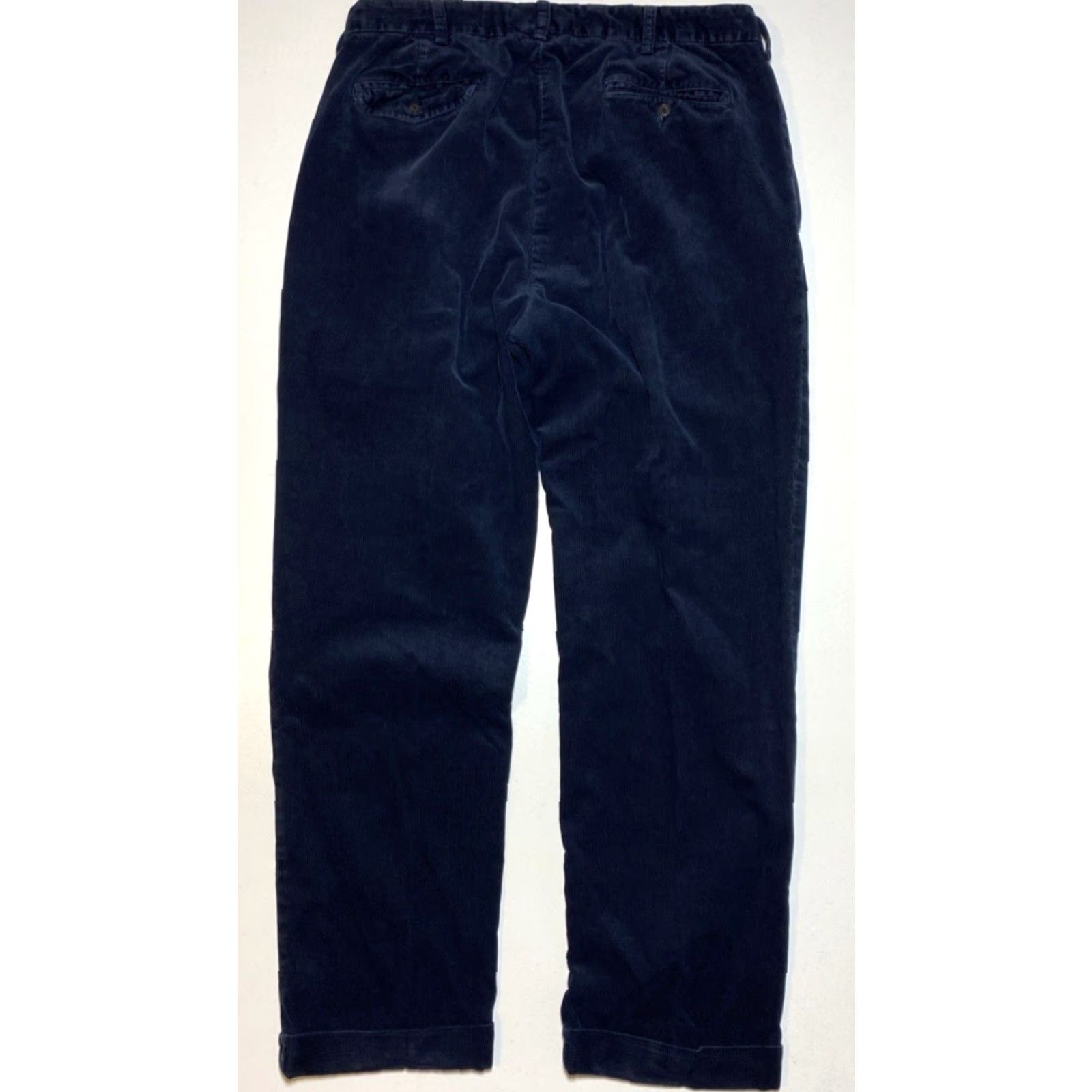 Polo Ralph Lauren Polo Ralph Lauren Men's Vintage Hammond Pant Corduroy Pleated Navy 36x32 Chino Straight Relaxed Size US M / EU 48-50 / 2 - 2 Thumbnail