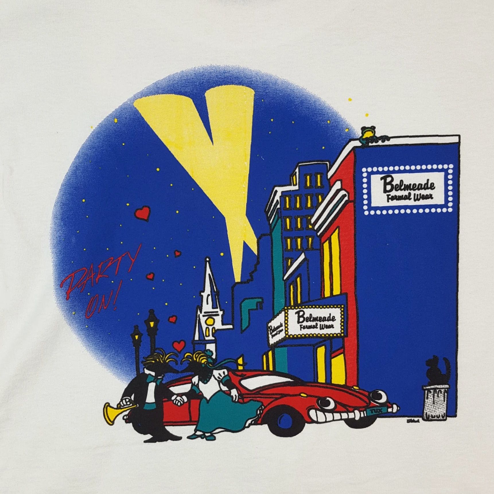 Port & Company VINTAGE Port & Company 90s Cartoon Possum Party T-Shirt Large White Mens Size US L / EU 52-54 / 3 - 6 Thumbnail