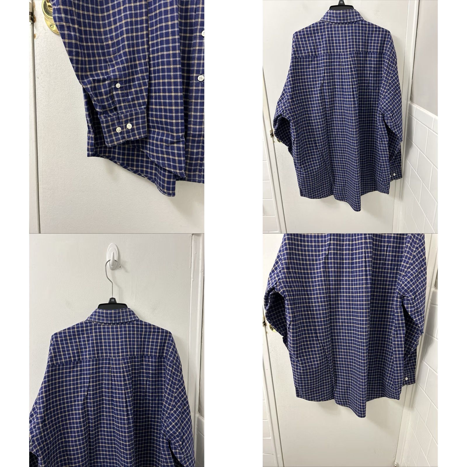 Brooks Brothers Brooks Brothers Sport Shirt Mens Large Blue Tan Plaid Button-Down Long Sleeve Shirt Size US L / EU 52-54 / 3 - 8 Thumbnail