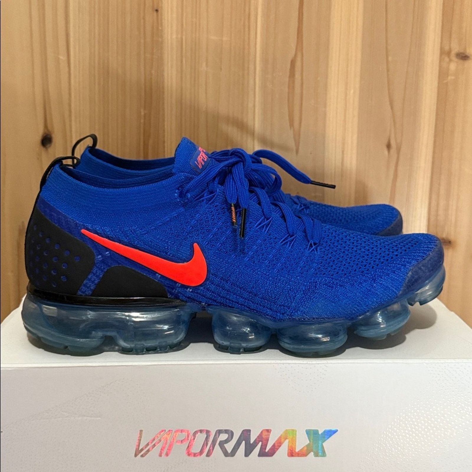 Nike 2017 Nike Air Vapormax Flyknit 2 'Racer Blue Total Crimson' Size US 10 / EU 43 - 8 Thumbnail