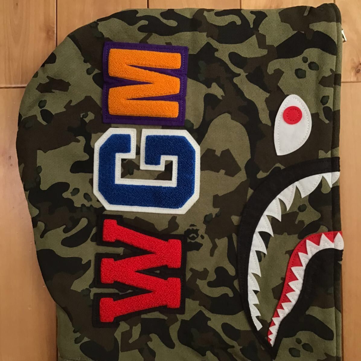 Bape BAPE Desert camo green shark full zip hoodie a bathing ape Size US L / EU 52-54 / 3 - 4 Thumbnail