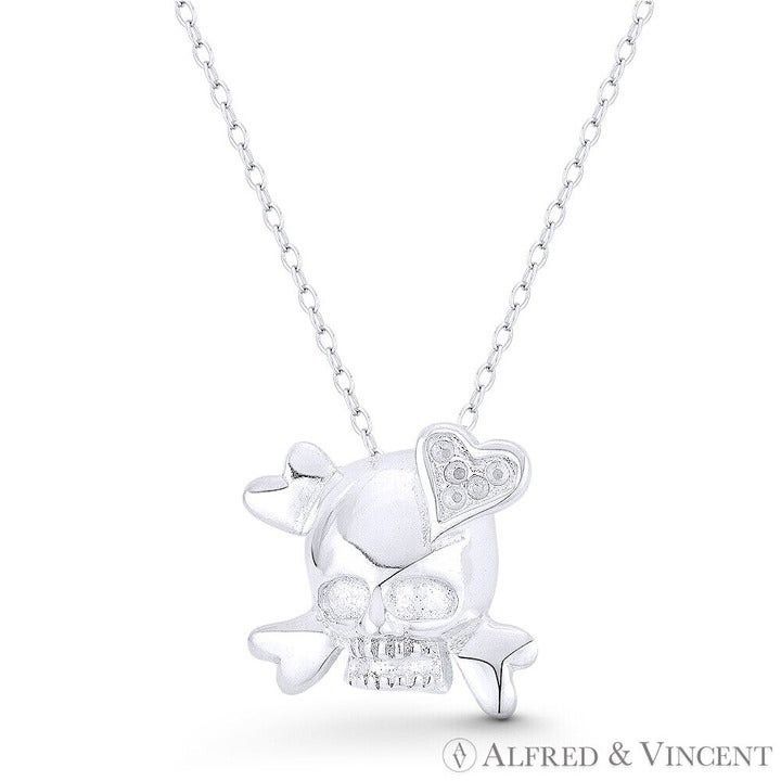 Other Skull, Crossbone, & Heart Charm "Love Til Death" Pendant Size ONE SIZE - 1 Preview