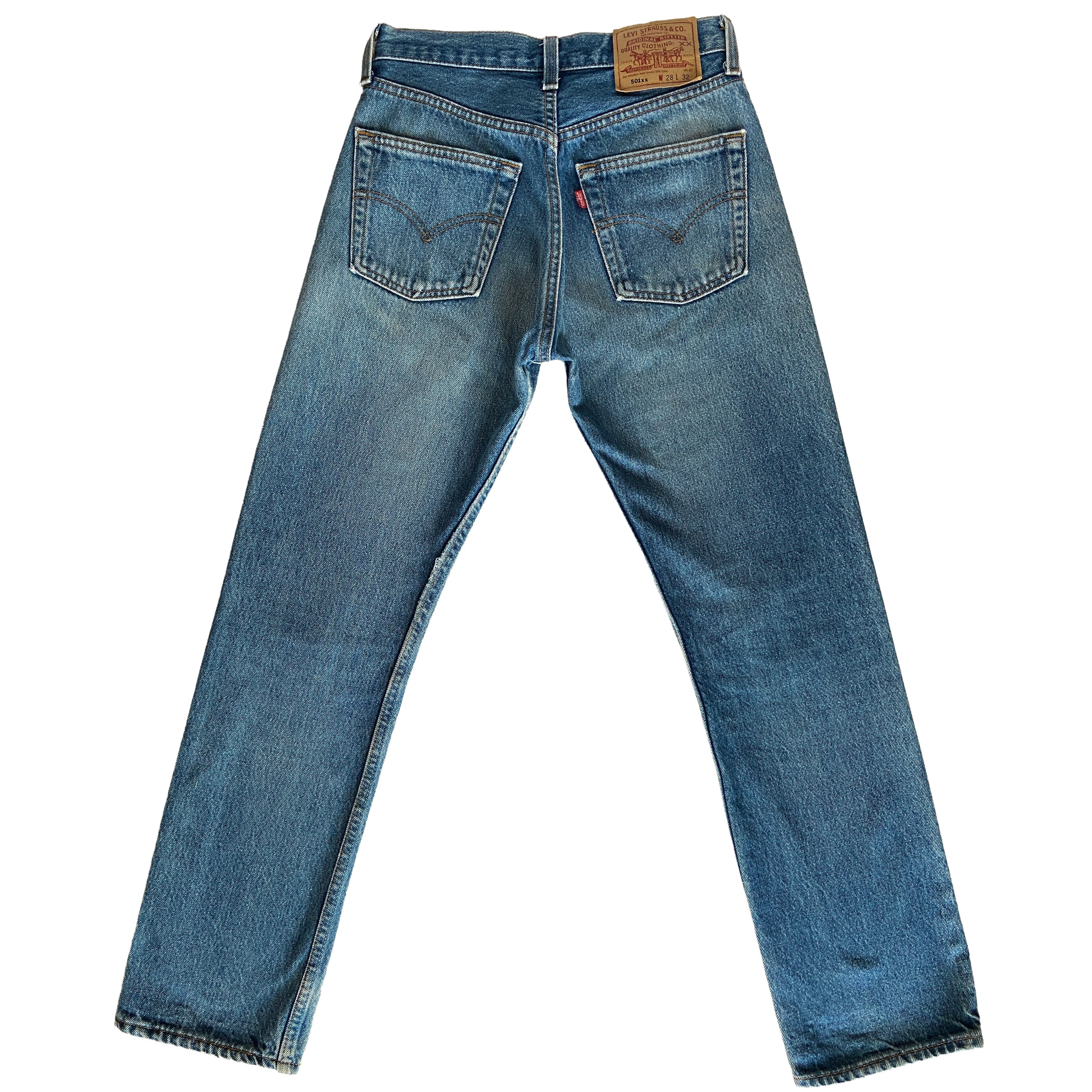 Levi's VINTAGE LEVIS 501xx DENIM JEANS MEDIUM BLUE W 28 L 29 Size 28" / US 6 / IT 42 - 4 Thumbnail