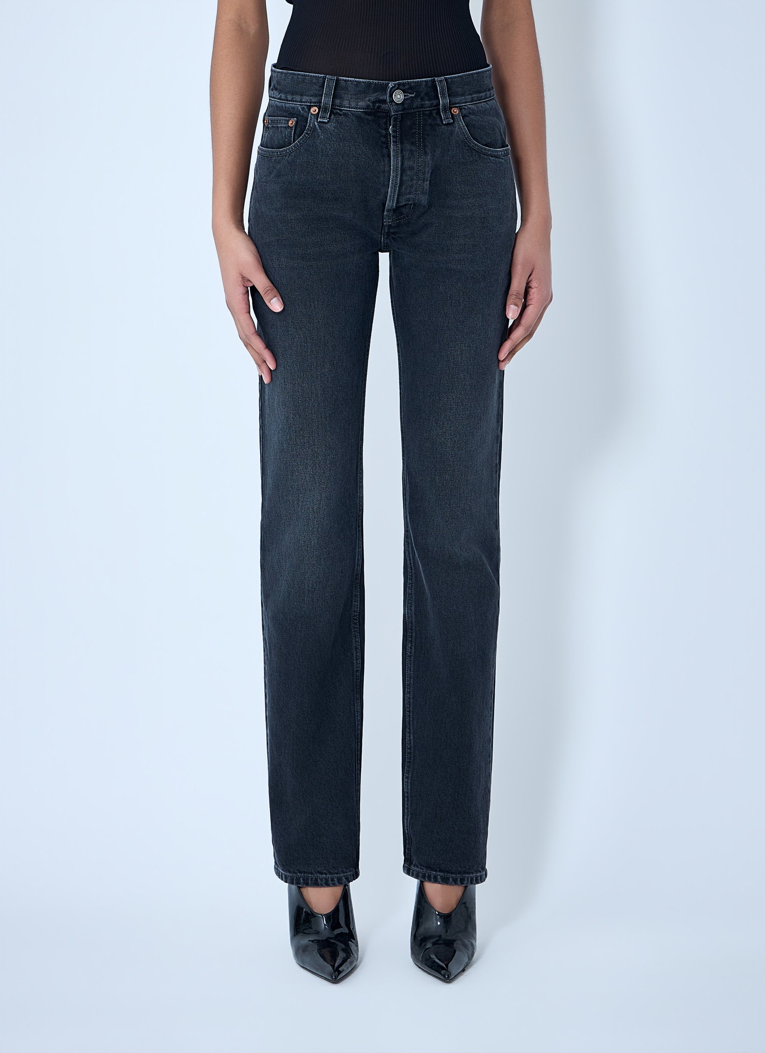 Saint Laurent Paris Straight High Rise Jeans Size 30" / US 8 / IT 44 - 1 Thumbnail