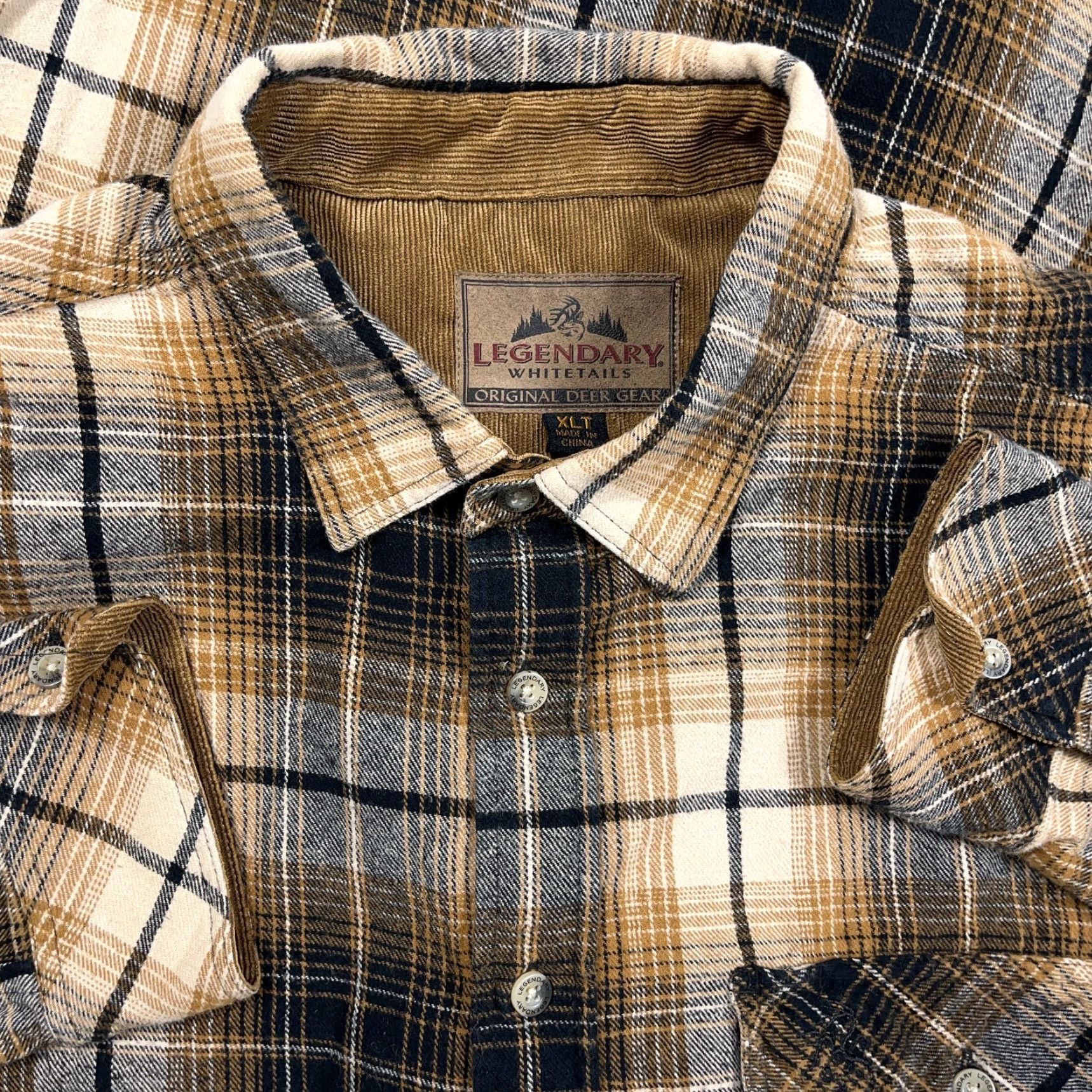 Vintage Legendary Whitetails Flannel Shirt Men XLT Brown Black Plaid Button Up Camp Ski Shirt Size US XL / EU 56 / 4 - 2 Thumbnail