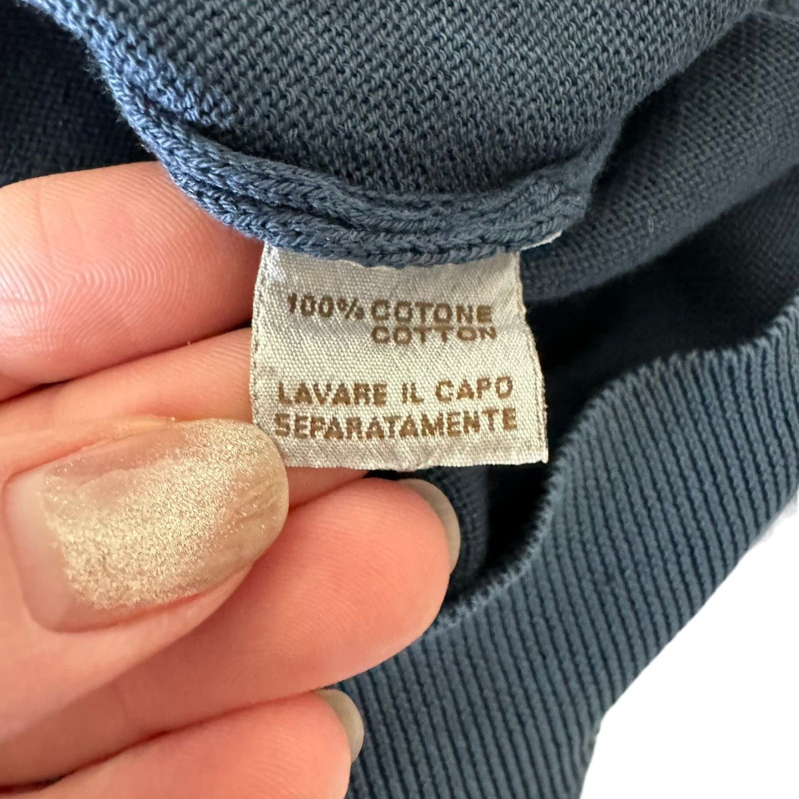 Other KANGRA 100% Cotton Crewneck Sweater Slate Blue Size 48 Size M / US 6-8 / IT 42-44 - 14 Thumbnail