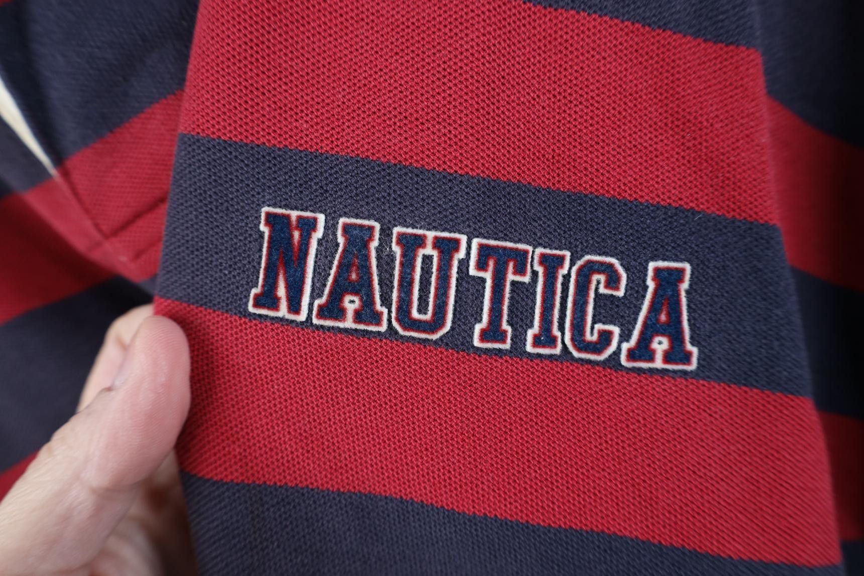 Nautica Vintage 90s Nautica Spell Striped Rugby Polo Shirt Cotton Size US L / EU 52-54 / 3 - 4 Thumbnail