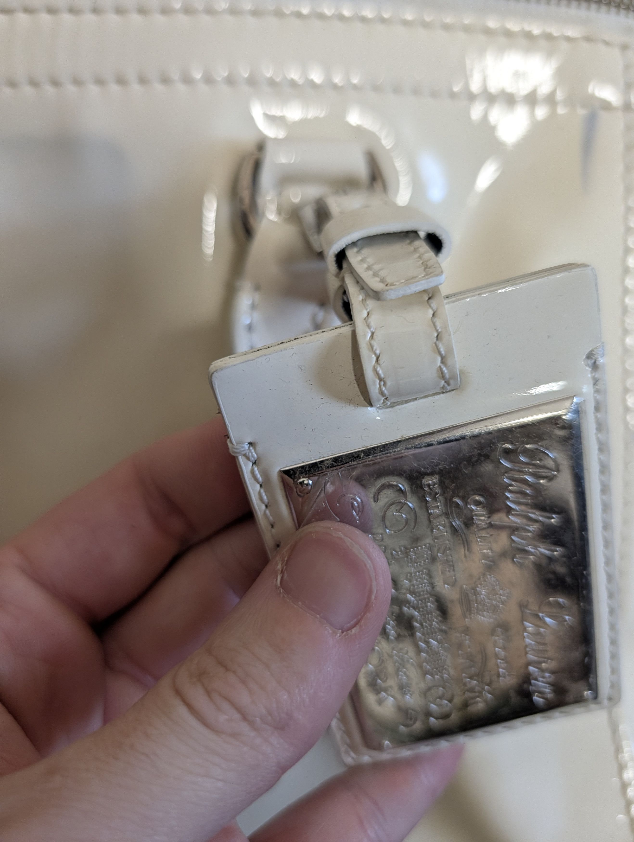 Ralph Lauren Mainline made in Italy logo plaque patent leather handbag Size ONE SIZE - 3 Thumbnail