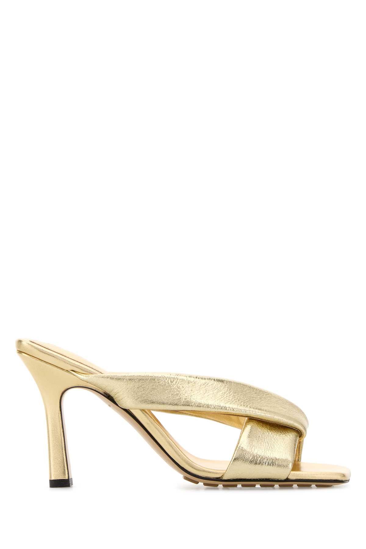 Bottega Veneta Gold Leather Niva Mules Size US 7 / IT 37 - 1 Thumbnail