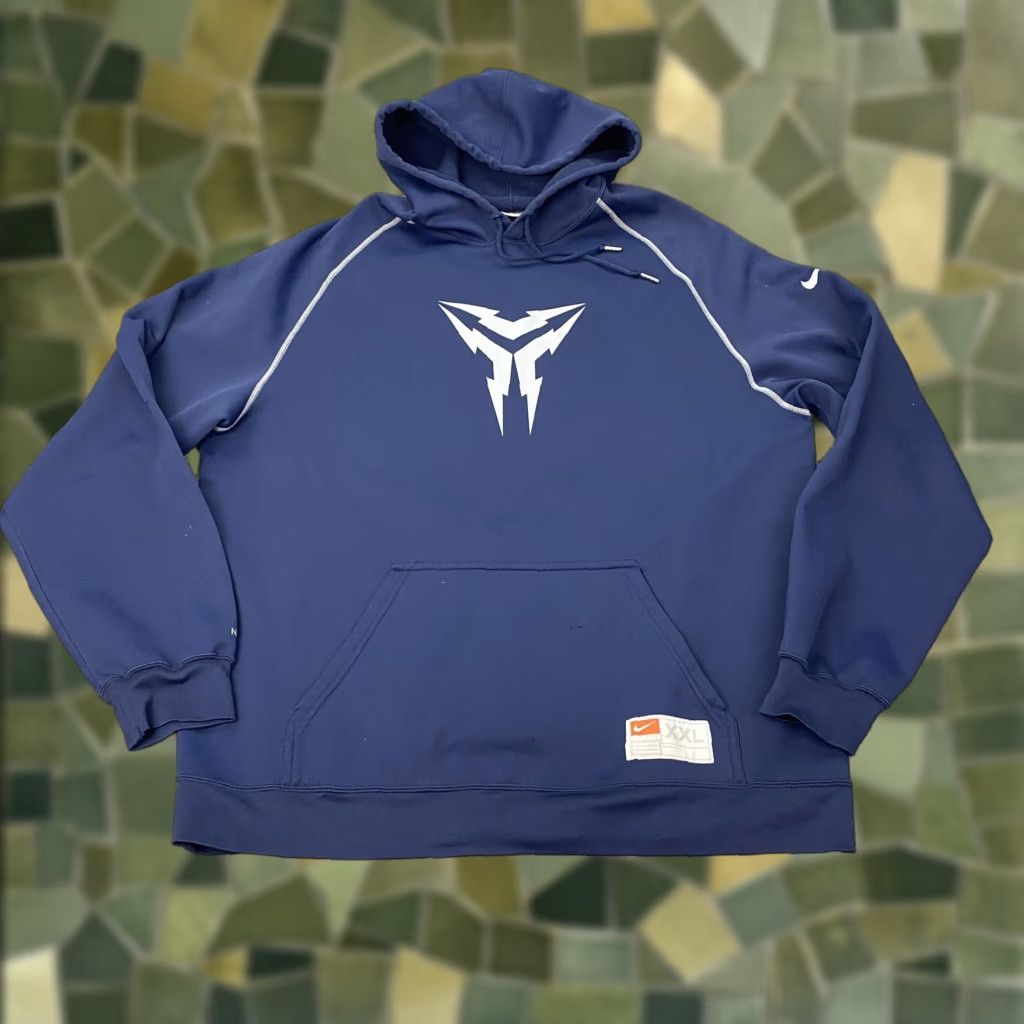 Nike Nike NikeFIT Therma Hoodie Mens 2XL Navy Blue Pullover Sweatshirt Logo Graphic Print Pockets Hooded Fleece Polyester Size US XXL / EU 58 / 5 - 1 Thumbnail