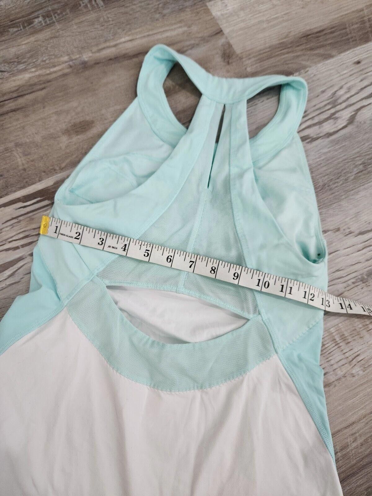 Designer Lululemon Make It Count Tank Top Size 8 White Aqua Open Back Size M / US 6-8 / IT 42-44 - 5 Thumbnail