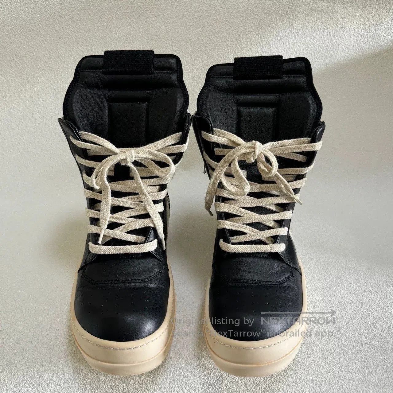 Rick Owens rick owens black and white leather sneakers. Size US 5 / EU 37 - 3 Thumbnail