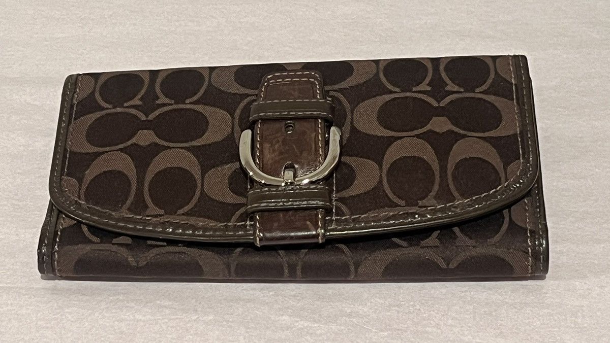 Coach Coach Signature Canvas Long Wallet – Brown / Pink Interior Size ONE SIZE - 8 Thumbnail