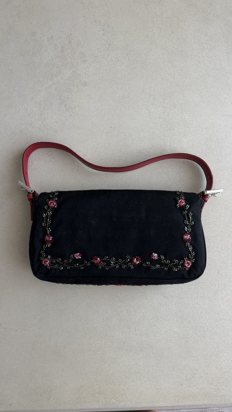 Fendi Fendi Neoprene Lizard Beaded Crystal Baguette Size ONE SIZE - 2 Thumbnail