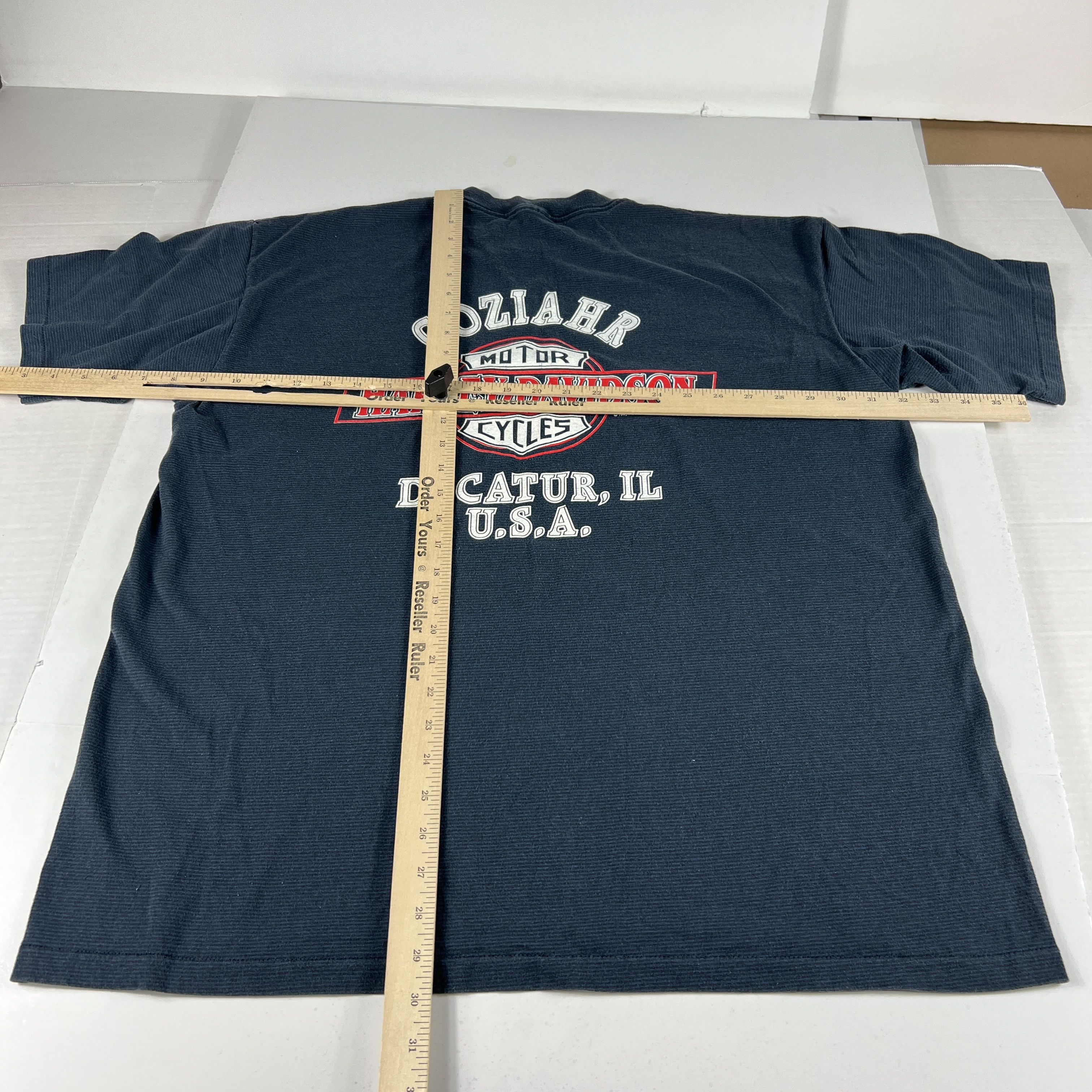 Harley Davidson × Vintage VTG 90s Harley Davidson Decatur Pinstripe Single Stitch Size US L / EU 52-54 / 3 - 10 Thumbnail