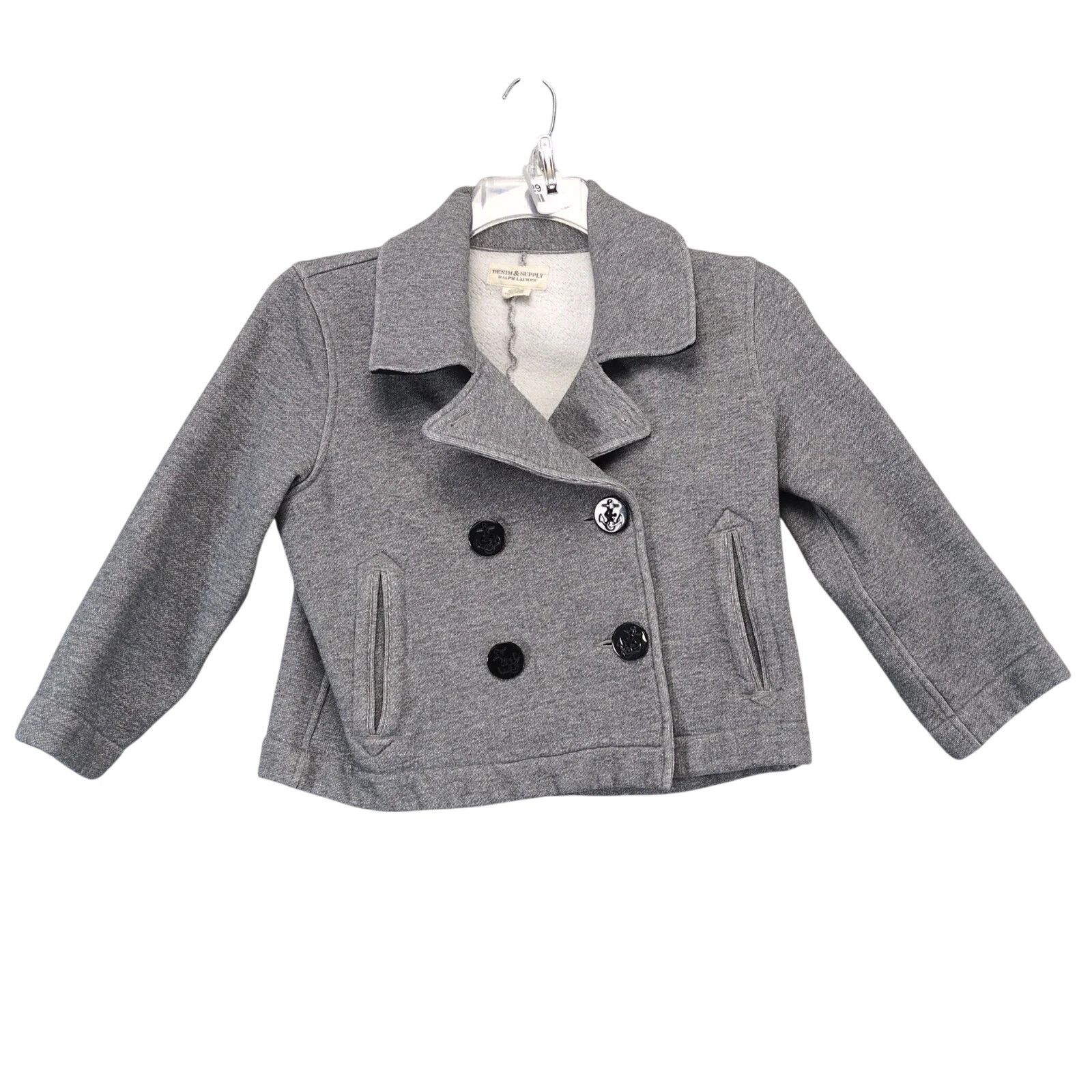 Denim & Supply Ralph Lauren Denim & Supply Ralph Lauren Gray Cropped Pea Coat Women's L Size L / US 10 / IT 46 - 1 Thumbnail