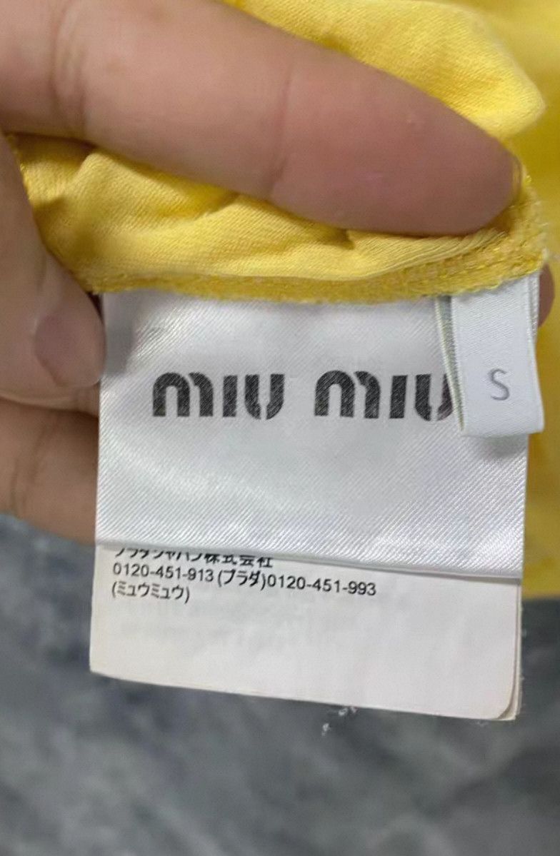 Miu Miu Miu Miu Yellow Cotton T-Shirt Size S . Size S / US 4 / IT 40 - 3 Thumbnail