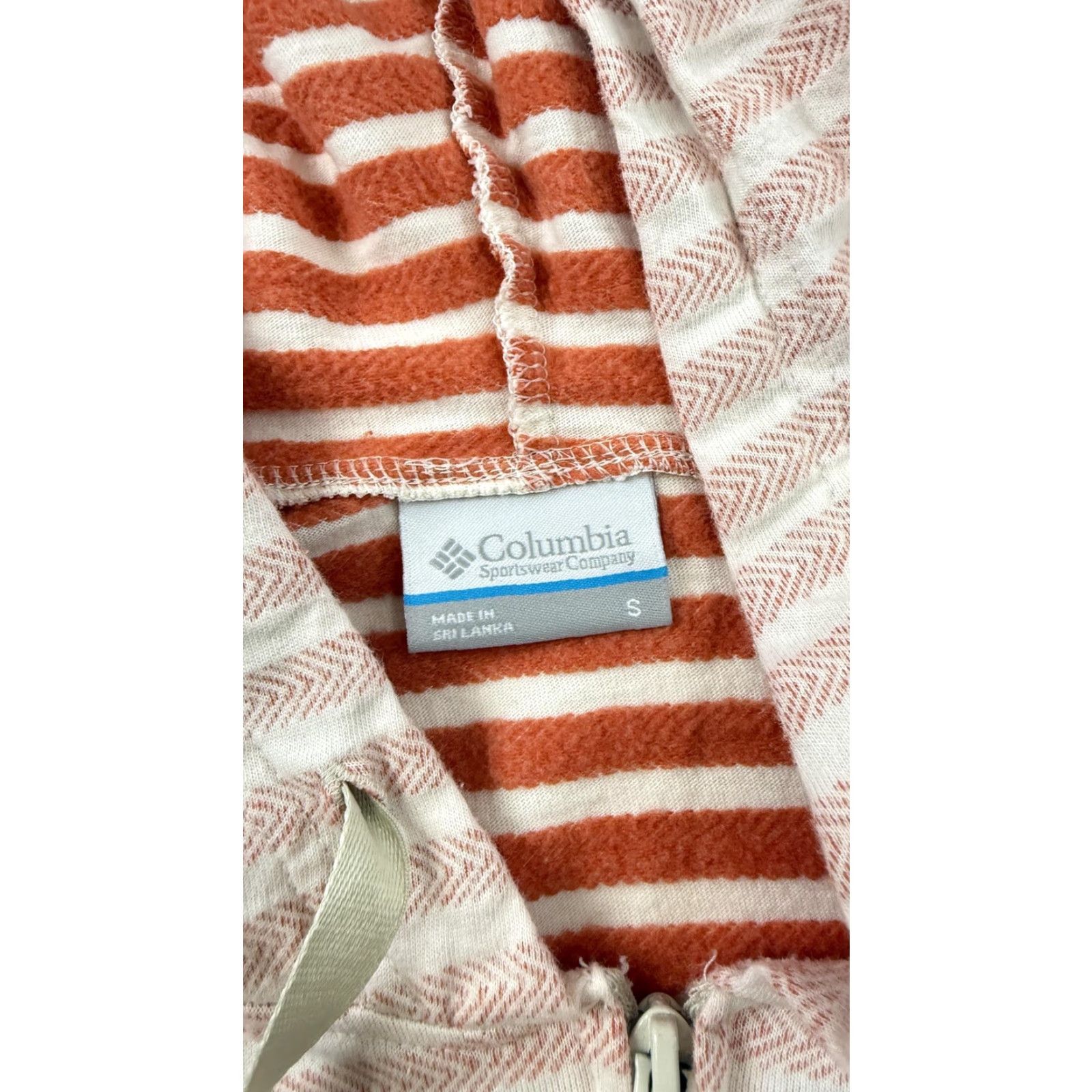 Pinko Columbia Hoodie Womens Small Pink White Stripe Zip Up Soft Cozy Fleece Jacket Size S / US 4 / IT 40 - 3 Thumbnail