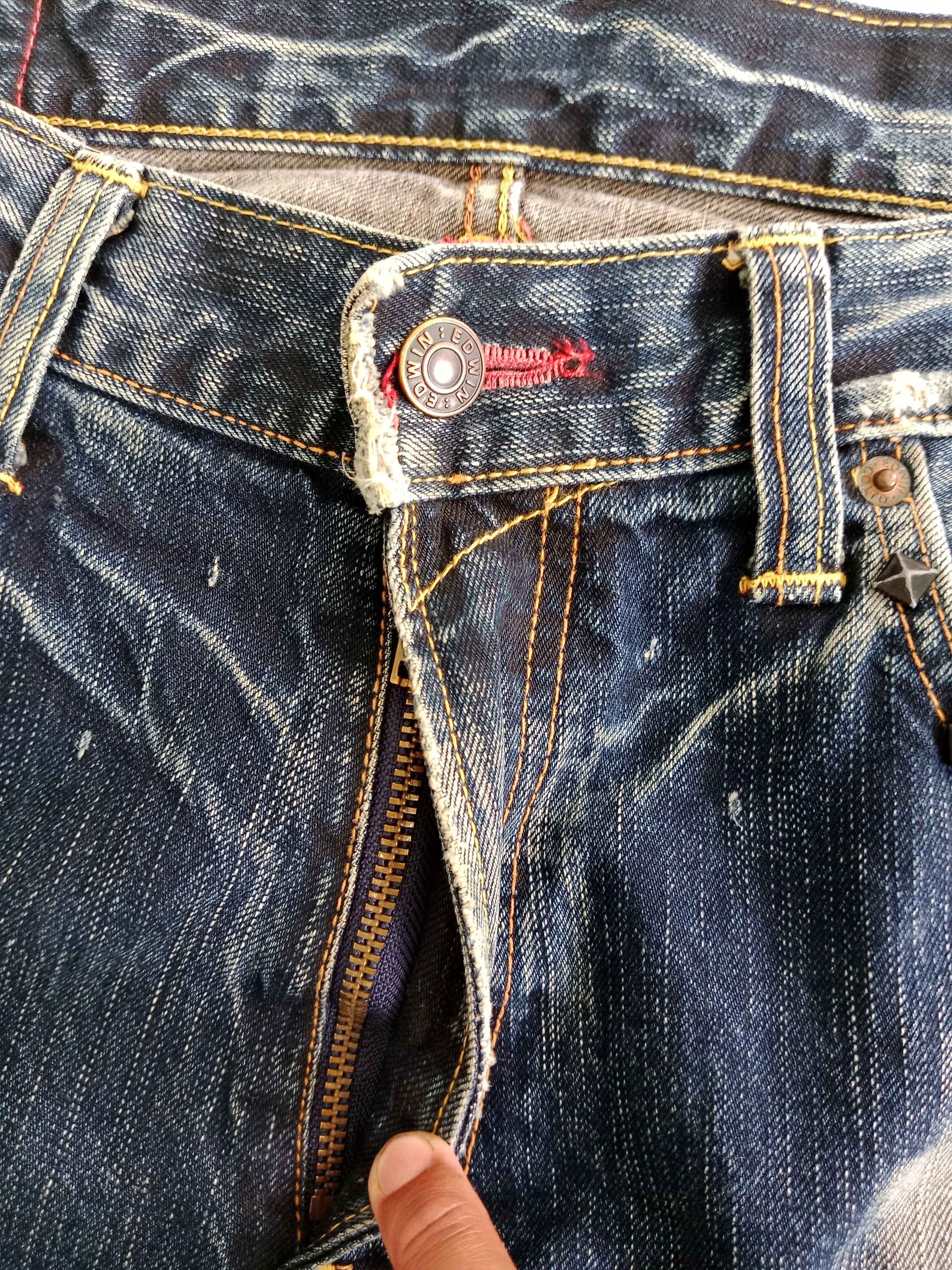 Edwin EDWIN Distressed Jeans Japanese Brand Blue Denim Size US 37 - 10 Thumbnail
