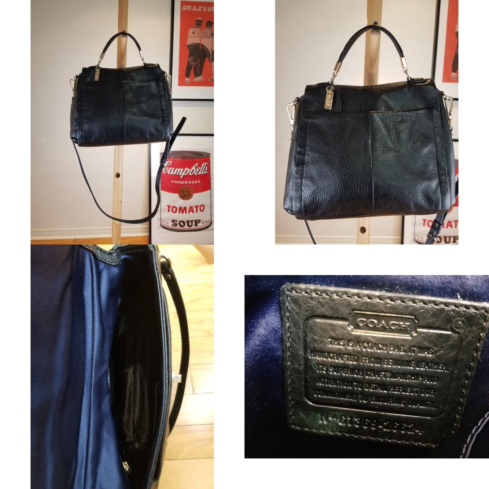 Coach VINTAGE COACH BLACK LEATHER SHOULDER HANDBAG CROSS BAG 26624 Ladies Medium Bag Size ONE SIZE - 8 Thumbnail