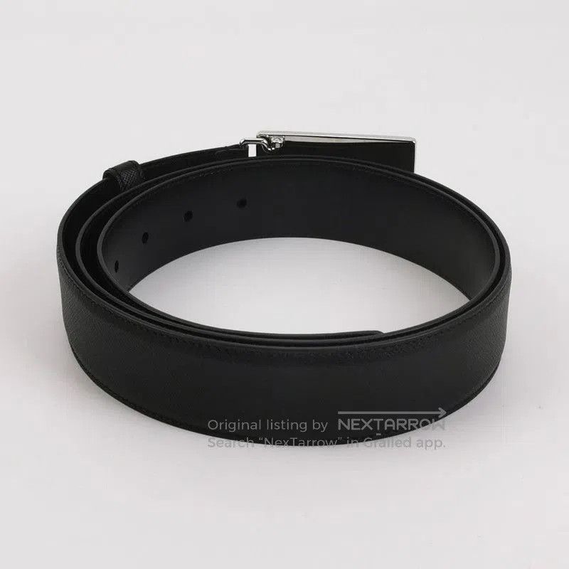 Prada Prada Black Leather Logo Buckle Belt. Size ONE SIZE - 1 Thumbnail