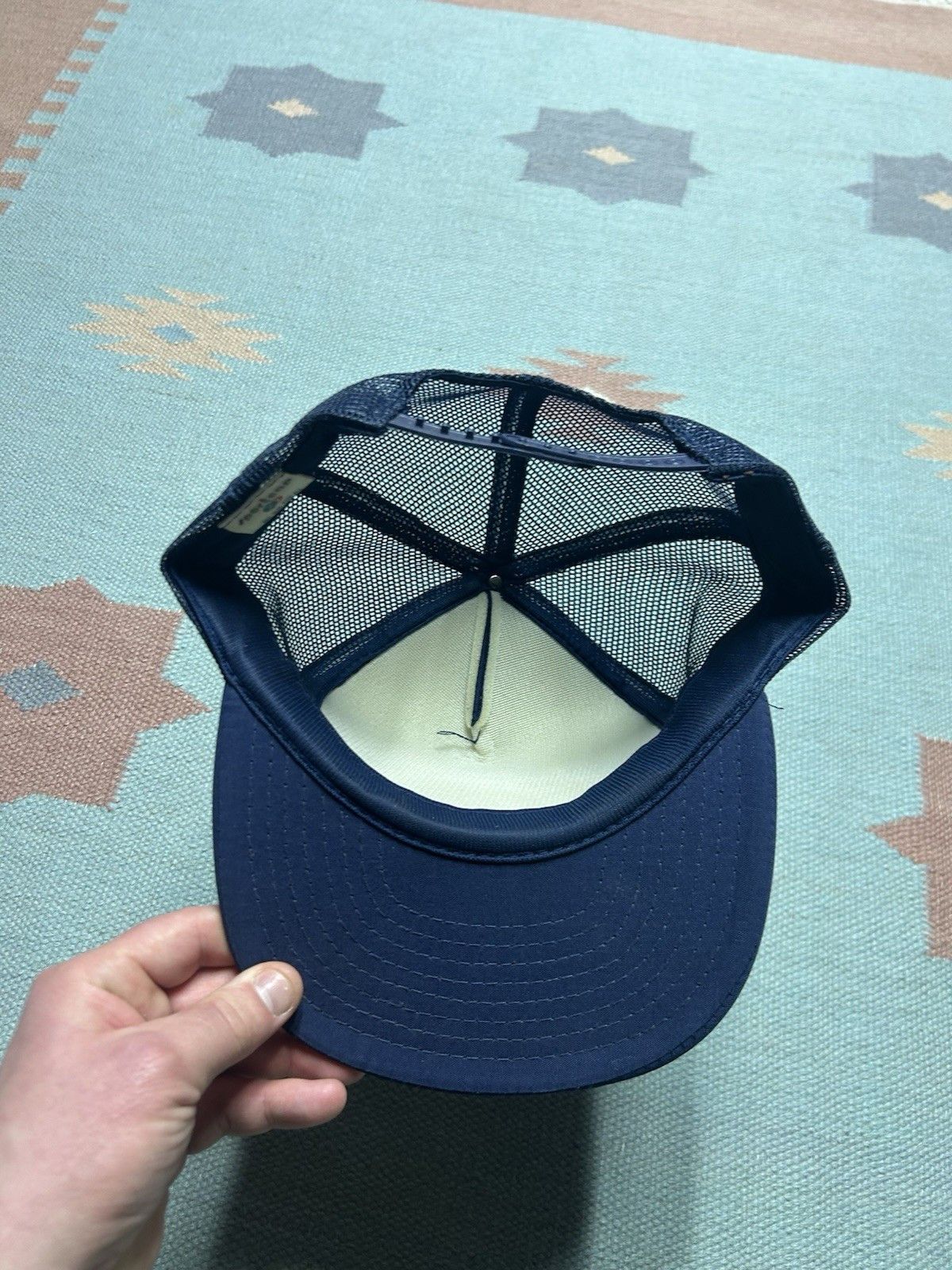 Vintage Vtg trucker hat mesh automatic screw machine ASM blue snap Size ONE SIZE - 5 Thumbnail