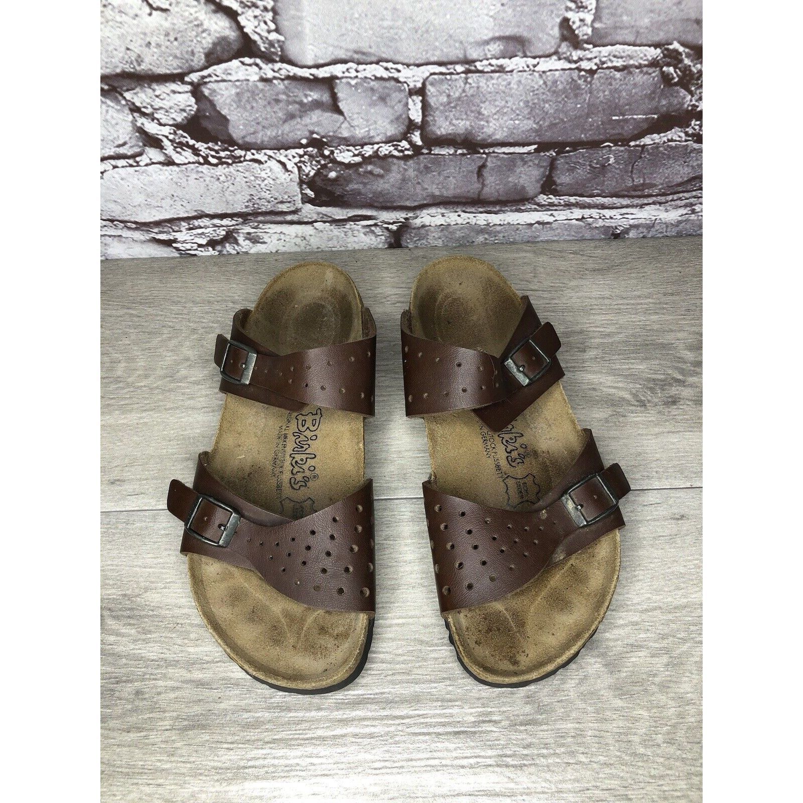 Birkenstock Birkenstock Birki's Freeport Brown Perforated Strap Sandals Size US 7 / IT 37 - 12 Thumbnail