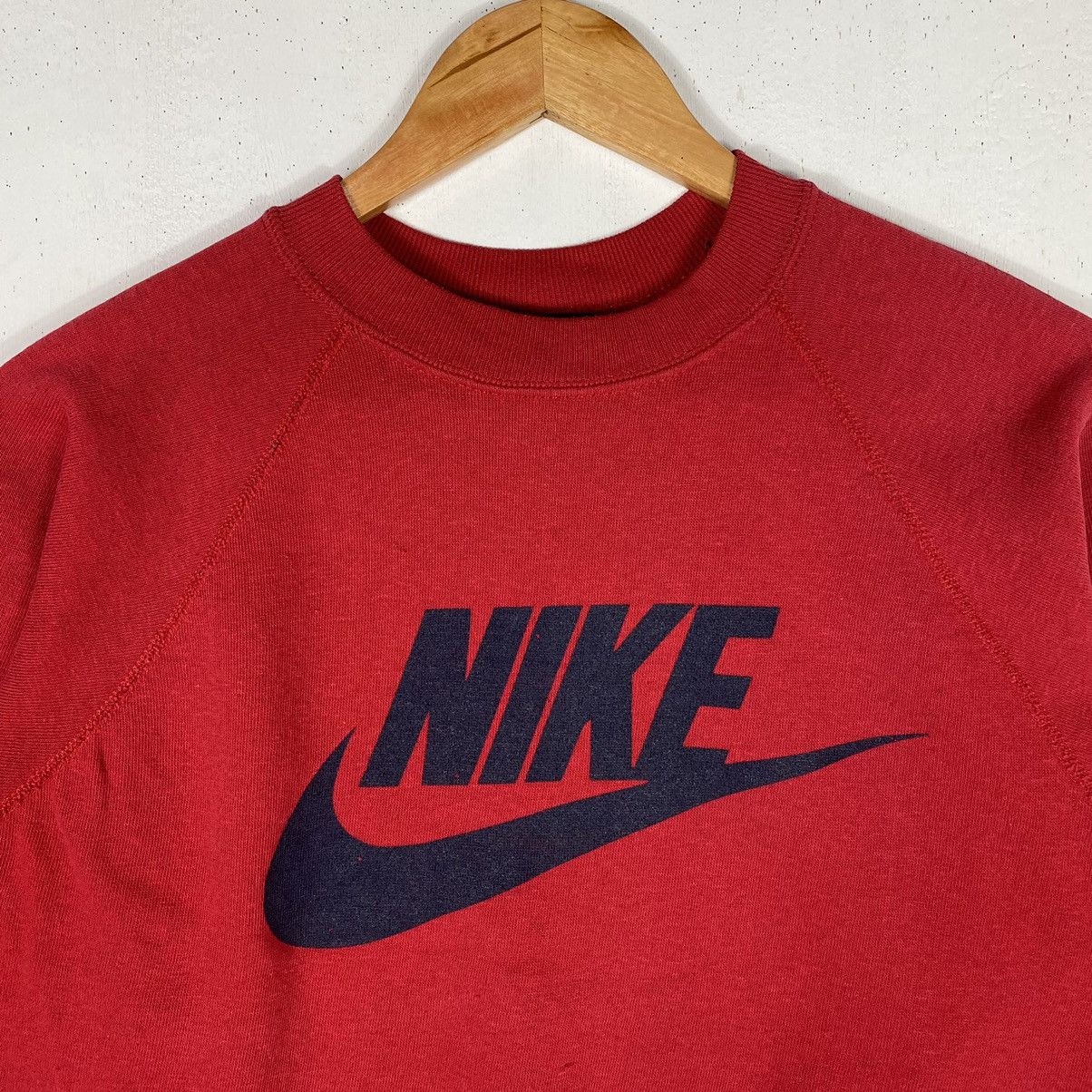 Nike × Vintage VINTAGE 80s NIKE BLUE TAG BIG SWOOSH 50/50 CREWNECK PULLOVER Size US M / EU 48-50 / 2 - 3 Thumbnail