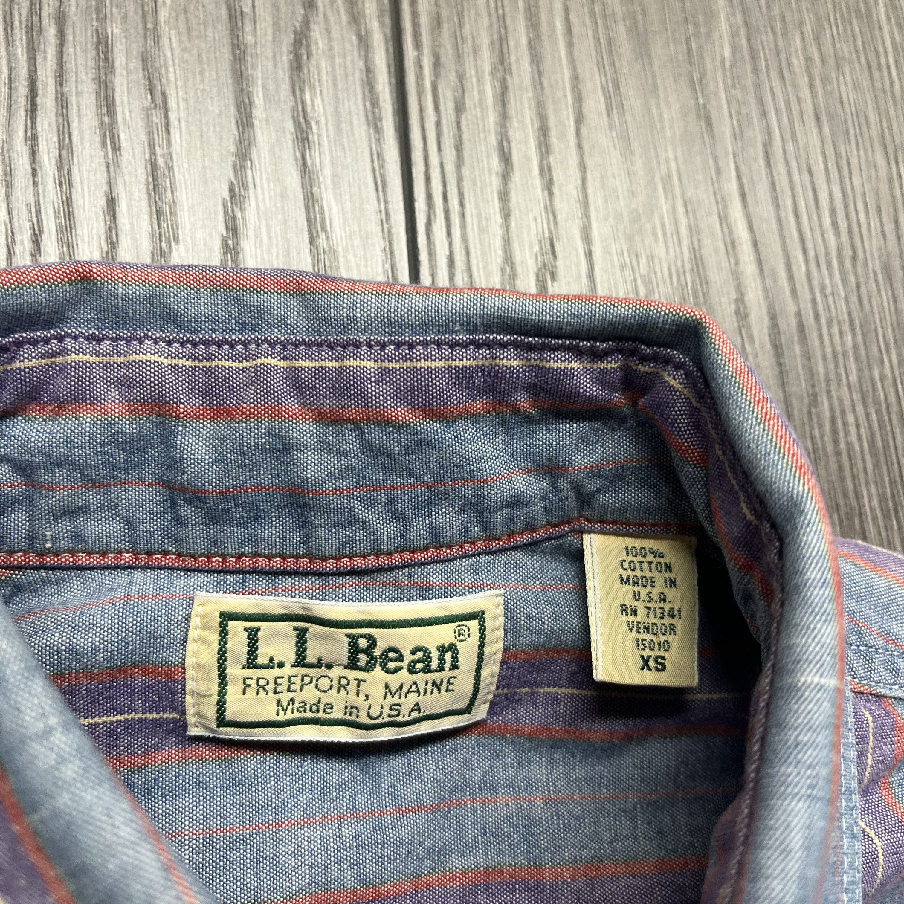L.L. Bean × Vintage Vintage LL Bean 1990s Striped Button Down Shirt X Small Size US XS / EU 42 / 0 - 5 Thumbnail