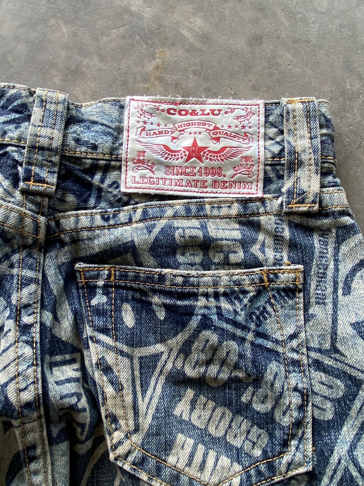 Hysteric Glamour × Japanese Brand × Tornado Mart 💥last call💥Japanese Co & Lu Jeans Fully Printed Glam Up 🔥 Size US 29 - 14 Thumbnail
